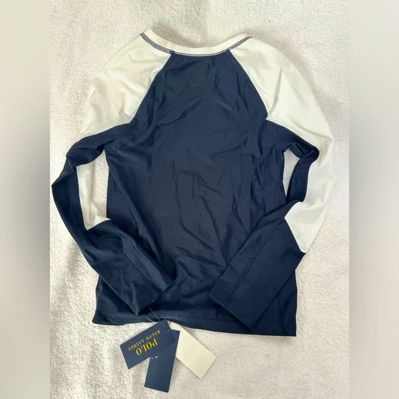 Polo Ralph Lauren Pool Bear Stretch Rash Guard Swim Top M 8 - 10 140 kids
